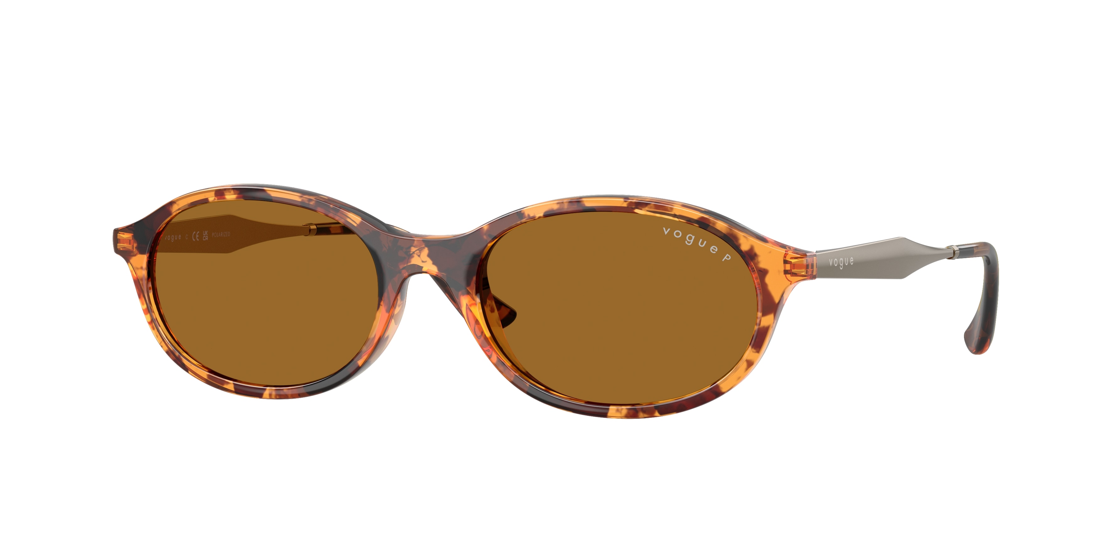 Vogue Eyewear Damen VO5625S 320083 Sonnenbrillen Nylon SchildkröTe Bronze Rund Polarisiert-image